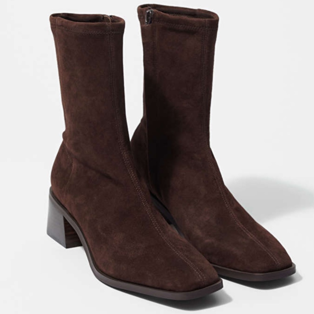 Chocolate Brown Suede Booties